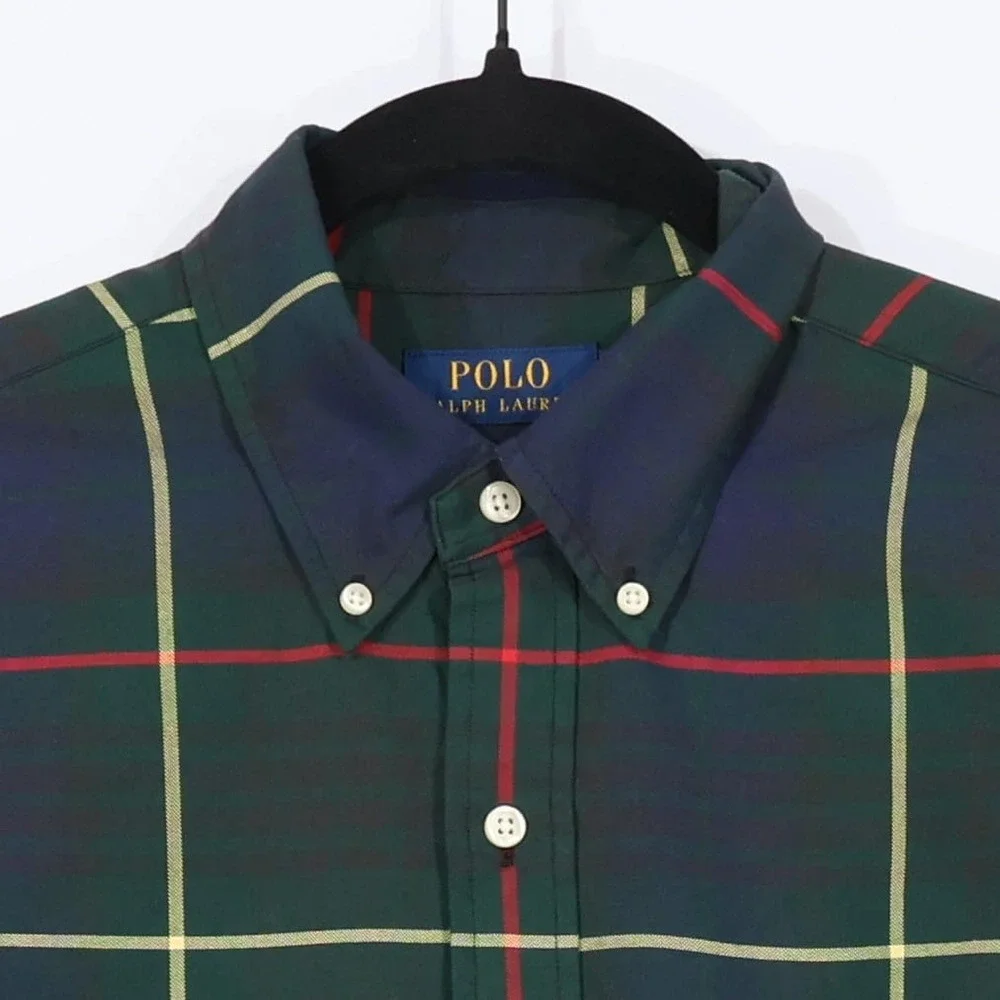 Polo Ralph Lauren Plaid Shirt Mens M Green Classic Fit Preppy Heritage $130 NWT
